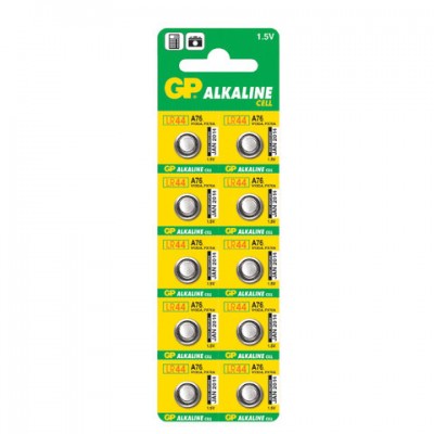 Батарейка GP Alkaline, A76 (G13, LR44), алкалиновая, 1 шт.