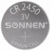 Батарейка литиевая CR2450 1 шт. "таблетка, дисковая, кнопочная", SONNEN Lithium, в блистере