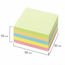 Блок для записей BRAUBERG непроклеенный, куб 9х9х5 см, цветной