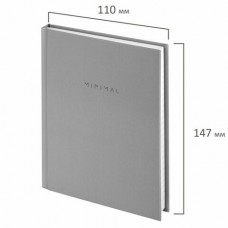Блокнот МАЛЫЙ ФОРМАТ 110х147 мм, А6, 80 л., твердый, клетка, BRAUBERG "Minimal", серый Блокнот МАЛЫЙ ФОРМАТ 110х147 мм, А6, 80 л., твердый, клетка, BRAUBERG "Minimal", серый