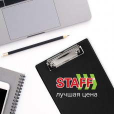Доска-планшет МАЛЫЙ ФОРМАТ (158х230 мм), А5, STAFF, с прижимом, картон/ПВХ, ЧЕРНАЯ Доска-планшет МАЛЫЙ ФОРМАТ (158х230 мм), А5, STAFF, с прижимом, картон/ПВХ, ЧЕРНАЯ