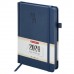 Ежедневник датированный 2024 А5 138х213 мм BRAUBERG "Plain", под кожу, с резинкой, синий