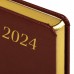 Ежедневник датированный 2024 А5 138x213 мм BRAUBERG "Iguana", под кожу, коричневый