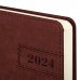Ежедневник датированный 2024 А5 138x213 мм, BRAUBERG "Imperial", под кожу, коричневый