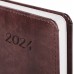 Ежедневник датированный 2024 А5 138x213 мм BRAUBERG "Legend", под кожу, застежка, коричневый