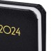 Ежедневник датированный 2024 МАЛЫЙ ФОРМАТ 100х150 мм А6, BRAUBERG "Select", балакрон, черный