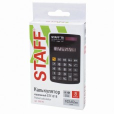 Калькулятор карманный STAFF STF-818 (102х62 мм), 8 разрядов, двойное питание Калькулятор карманный STAFF STF-818 (102х62 мм), 8 разрядов, двойное питание