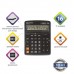 Калькулятор настольный BRAUBERG EXTRA-16-BK (206x155 мм), 16 разрядов, двойное питание, ЧЕРНЫЙ