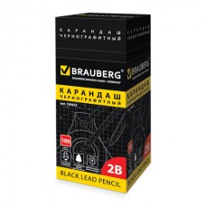 Карандаш чернографитный BRAUBERG, 1 шт., "Touch line", 2В, без резинки, корпус черный, заточенный Карандаш чернографитный BRAUBERG, 1 шт., "Touch line", 2В, без резинки, корпус черный, заточенный