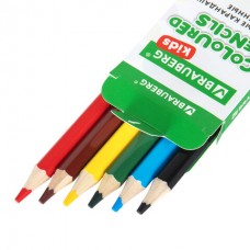 Карандаши цветные утолщенные BRAUBERG KIDS 6 цветов, грифель 5 мм Карандаши цветные утолщенные BRAUBERG KIDS 6 цветов, грифель 5 мм