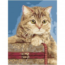 Картина по номерам на холсте ТРИ СОВЫ "Кошка", 40*50, с акриловыми красками и кистями
