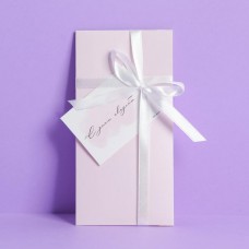 Конверт подарочный с лентой и открыткой «Свадебный», 9,2 × 19 см