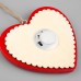 Ёлочная игрушка «Красное сердце со снеговиком», батарейки, свечение тёплое белое