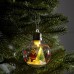 Ёлочный шар «Дед Мороз», батарейки, 1 LED, свечение тёплое белое