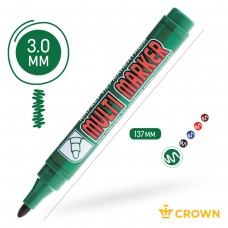 Маркер перманентный Crown "Multi Marker Chisel" зеленый, скошенный, 5мм