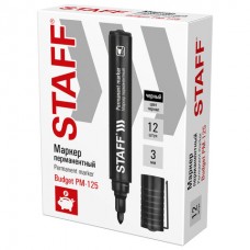 Маркер перманентный STAFF "Basic Budget PM-125", ЧЕРНЫЙ, круглый наконечник 3 мм Маркер перманентный STAFF "Basic Budget PM-125", ЧЕРНЫЙ, круглый наконечник 3 мм