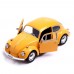 Машина металлическая VOLKSWAGEN BEETLE 1967, 1:32, открываются двери, инерция, цвет жёлтый