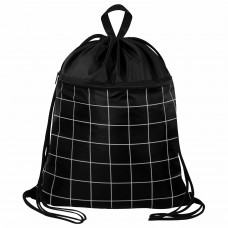 Мешок для обуви BRAUBERG БОЛЬШОЙ, с ручкой, карман на молнии, сетка, 49х41 см, "Checkered"