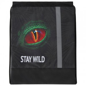 Мешок для обуви ЮНЛАНДИЯ, плотный, светоотражающая полоса, 46х36 см, "Stay wild"