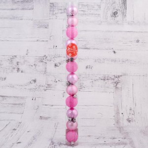 Набор шаров пластик d-4 см, 12 шт "Перелив ассорти" розовый