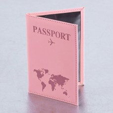 Обложка для паспорта "Passport map", экокожа soft-touch, розовая, STAFF Обложка для паспорта "Passport map", экокожа soft-touch, розовая, STAFF