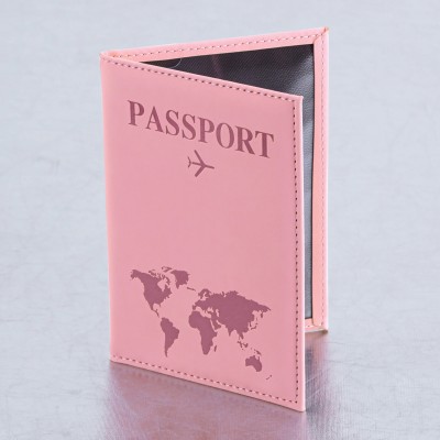 Обложка для паспорта "Passport map", экокожа soft-touch, розовая, STAFF