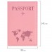 Обложка для паспорта "Passport map", экокожа soft-touch, розовая, STAFF