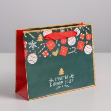 Пакет ламинированный горизонтальный «Счастья в Новом году», S 15 × 12 × 5.5 см