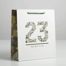 Пакет ламинированный вертикальный «23 февраля», ML 23 × 27 × 11,5 см