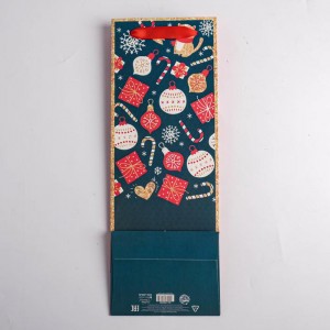 Пакет под бутылку «Счастья в Новом году», 13 × 36 × 10 см