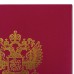 Папка адресная бумвинил с гербом России, формат А4, бордовая, индивидуальная упаковка, STAFF "Basic"