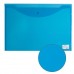 Папка-конверт с кнопкой БОЛЬШОГО ФОРМАТА (310х430 мм), А3, прозрачная, синяя, 0,18 мм, BRAUBERG
