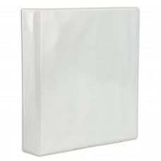 Папка на 4 кольцах с передним прозрачным карманом BRAUBERG, 65 мм, картон/ПВХ, белая, до 400 листов