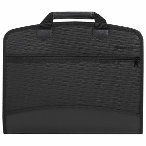 Папка-портфель пластиковая BRAUBERG А4+ (375х305х60 мм), 4 отделения, 2 кармана, на молнии, черный