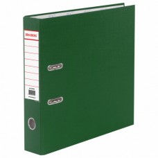 Папка-регистратор BRAUBERG с покрытием из ПВХ, 70 мм, зеленая (удвоенный срок службы)