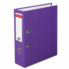 Папка-регистратор BRAUBERG с покрытием из ПВХ, 80 мм, с уголком, фиолетовая (удвоенный срок службы)