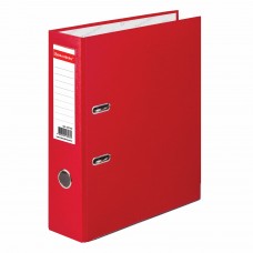 Папка-регистратор BRAUBERG с покрытием из ПВХ, 80 мм, с уголком, красная (удвоенный срок службы)