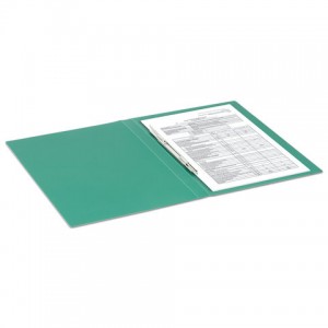 Папка с металлическим скоросшивателем BRAUBERG стандарт, зеленая, до 100 листов, 0,6 мм