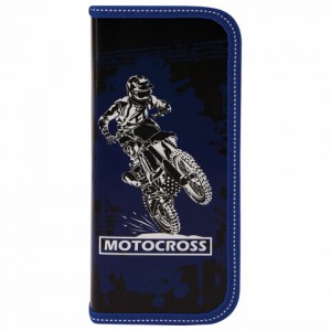 Пенал ПИФАГОР, 1 отделение, ламинированный картон, 19х9 см, "Motocross"