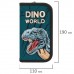 Пенал ПИФАГОР, 2 отделения, ламинированный картон, 19х11 см, "Dino world"