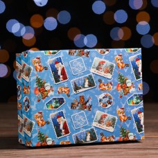 Подарочная коробка сборная "Новогодний хоровод", 16,5 х 12,5 х 5,2 см