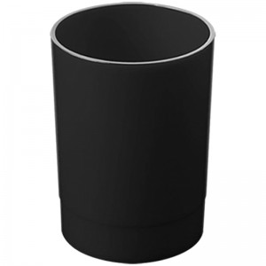 Подставка-стакан СТАММ "Лидер", пластиковая, круглая, черная