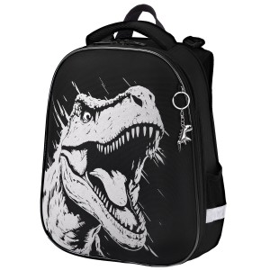 Ранец BRAUBERG SHINY, 2 отделения, с брелком, Scary dino, СВЕТЯЩИЙСЯ РИСУНОК, 38х28х14 см