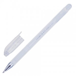 Ручка гелевая CROWN "Hi-Jell Pastel", БЕЛАЯ, корпус тонированный белый, узел 0,8 мм