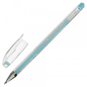 Ручка гелевая CROWN "Hi-Jell Pastel", ГОЛУБАЯ ПАСТЕЛЬ, узел 0,8 мм, линия письма 0,5 мм