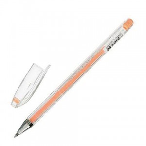 Ручка гелевая CROWN "Hi-Jell Pastel", ОРАНЖЕВАЯ ПАСТЕЛЬ, узел 0,8 мм, линия письма 0,5 мм