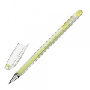 Ручка гелевая CROWN "Hi-Jell Pastel", ЖЕЛТАЯ ПАСТЕЛЬ, узел 0,8 мм, линия письма 0,5 мм