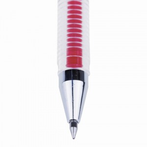 Ручка гелевая CROWN "Hi-Jell", КРАСНАЯ, корпус прозрачный, узел 0,5 мм, линия письма 0,35 мм