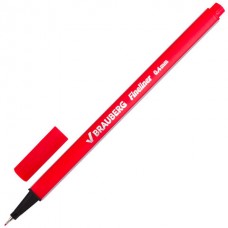 Ручка капиллярная BRAUBERG "Aero", КРАСНАЯ, трехгранная, металлический наконечник, линия письма 0,4 