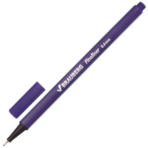 Ручка капиллярная (линер) BRAUBERG "Aero", ФИОЛЕТОВАЯ, трехгранная, металлический наконечник, линия письма 0,4 мм